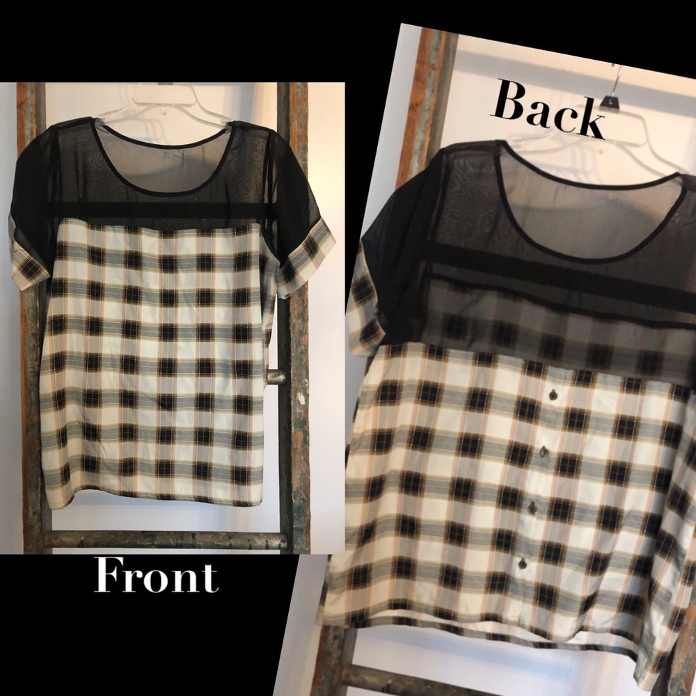 Black plaid top